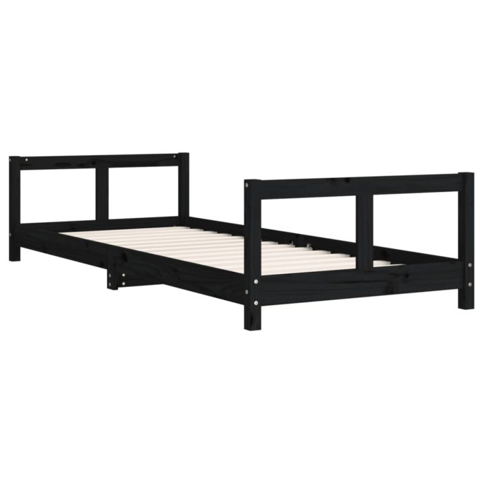 vidaXL Barnesengeramme svart 80×200 cm heltre furu