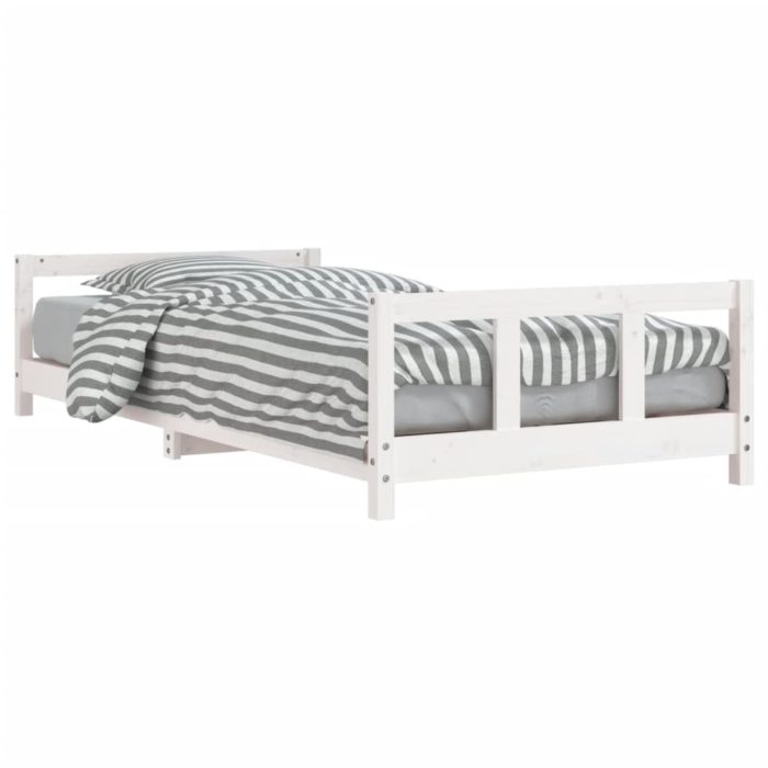 vidaXL Barnesengeramme hvit 90×200 cm heltre furu