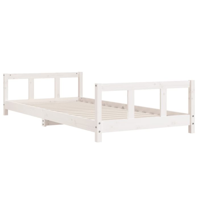 vidaXL Barnesengeramme hvit 90×200 cm heltre furu