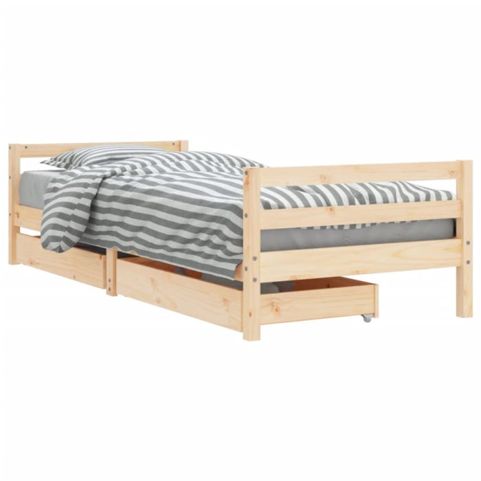 vidaXL Barnesengeramme med skuffer 80×200 cm heltre furu