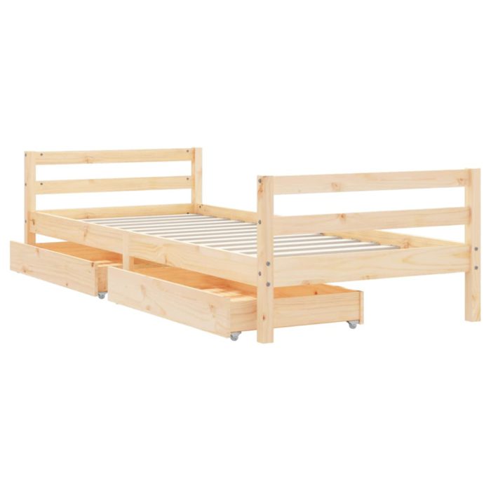 vidaXL Barnesengeramme med skuffer 80×200 cm heltre furu