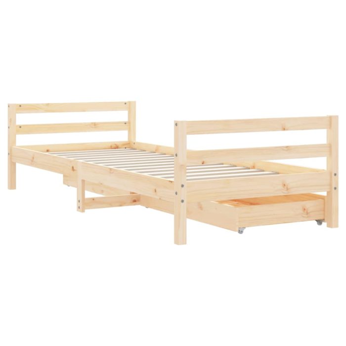 vidaXL Barnesengeramme med skuffer 80×200 cm heltre furu