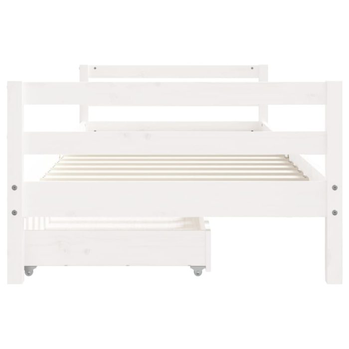 vidaXL Barnesengeramme med skuffer hvit 80×200 cm heltre furu