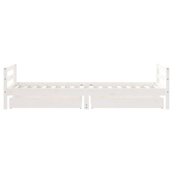 vidaXL Barnesengeramme med skuffer hvit 80×200 cm heltre furu