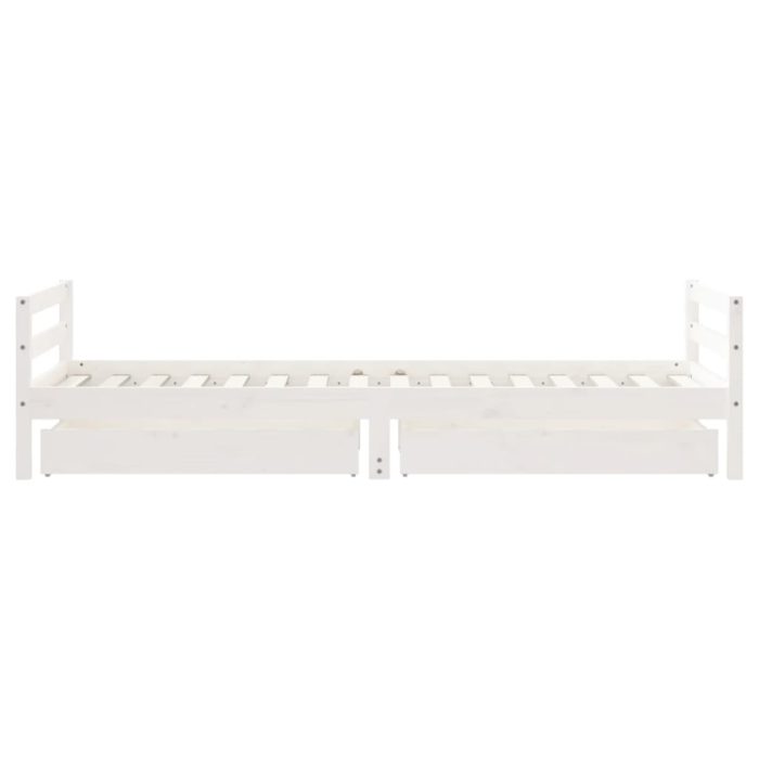 vidaXL Barnesengeramme med skuffer hvit 90×200 cm heltre furu