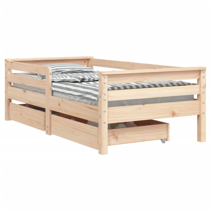vidaXL Barnesengeramme med skuffer 70×140 cm heltre furu