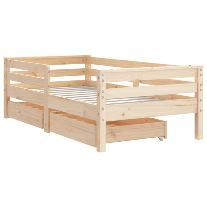 vidaXL Barnesengeramme med skuffer 70×140 cm heltre furu