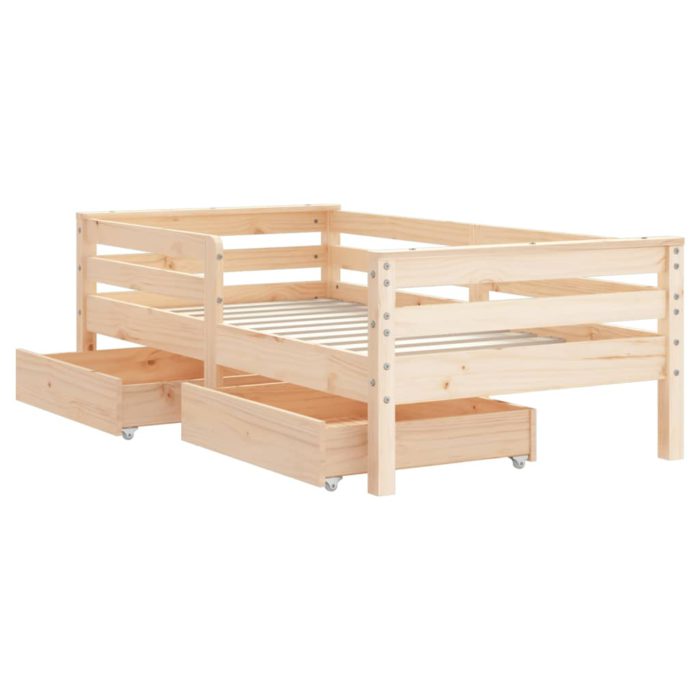 vidaXL Barnesengeramme med skuffer 70×140 cm heltre furu