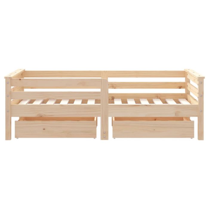 vidaXL Barnesengeramme med skuffer 70×140 cm heltre furu