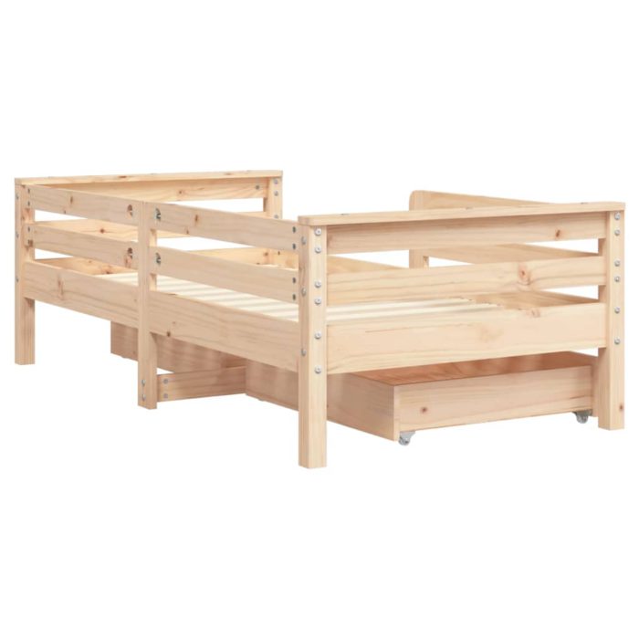 vidaXL Barnesengeramme med skuffer 70×140 cm heltre furu