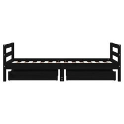 vidaXL Barnesengeramme med skuffer svart 80×160 cm heltre furu