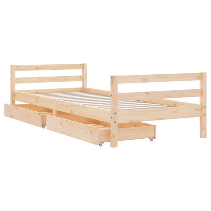 vidaXL Barnesengeramme med skuffer 90×190 cm heltre furu