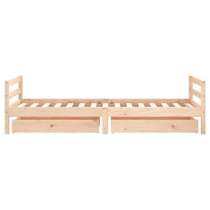 vidaXL Barnesengeramme med skuffer 90×190 cm heltre furu