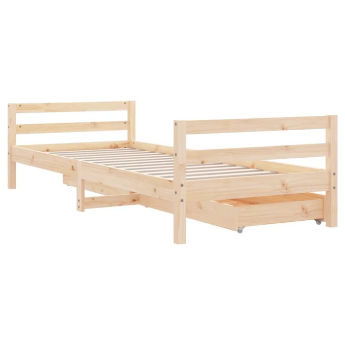 vidaXL Barnesengeramme med skuffer 90×190 cm heltre furu