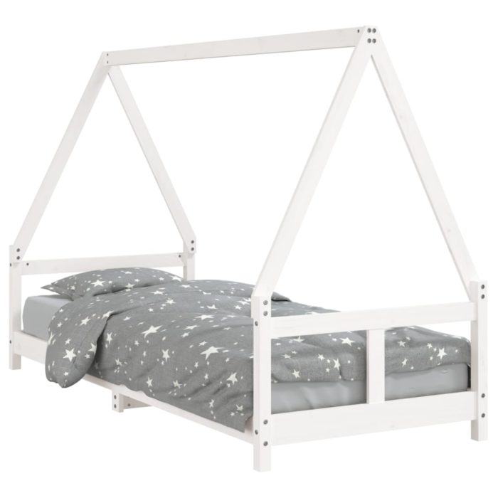 vidaXL Barnesengeramme hvit 80×200 cm heltre furu