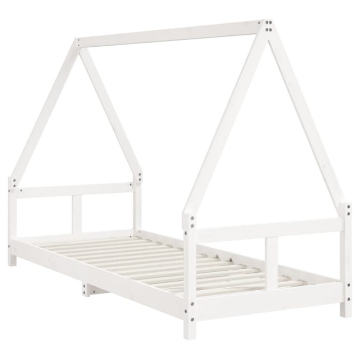 vidaXL Barnesengeramme hvit 80×200 cm heltre furu