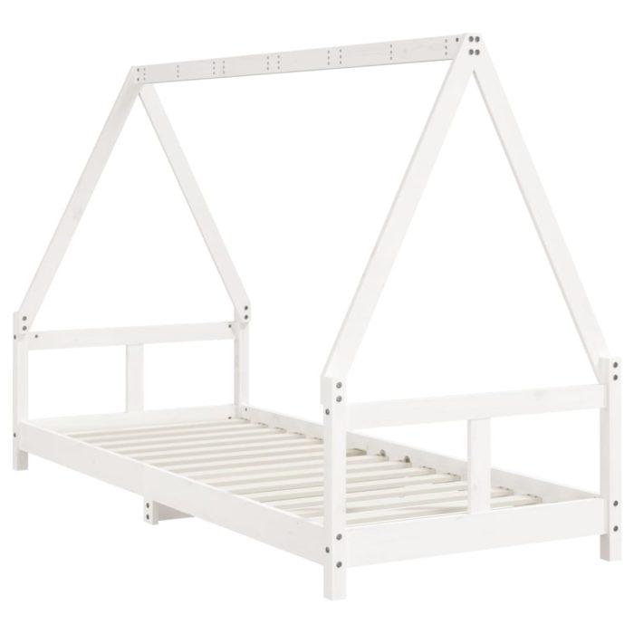vidaXL Barnesengeramme hvit 80×200 cm heltre furu