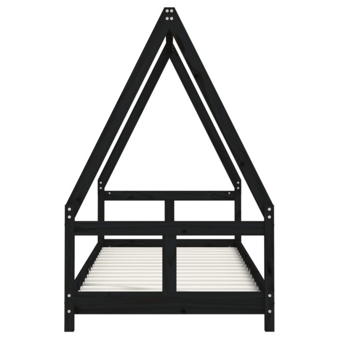 vidaXL Barnesengeramme svart 80×200 cm heltre furu