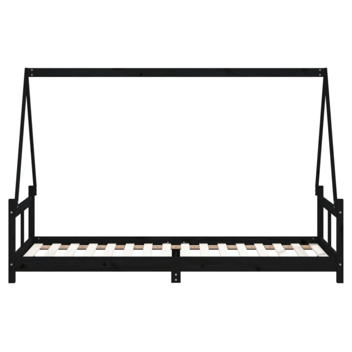 vidaXL Barnesengeramme svart 80×200 cm heltre furu