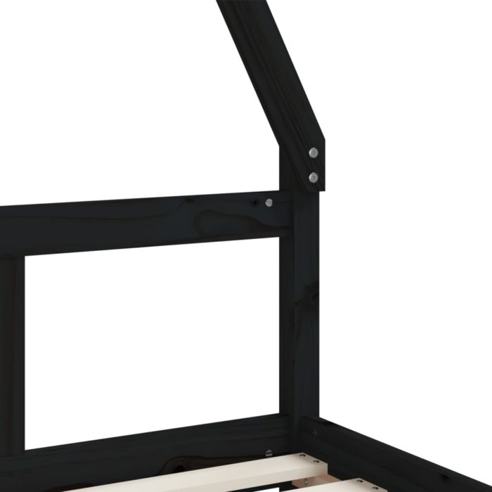 vidaXL Barnesengeramme svart 80×200 cm heltre furu