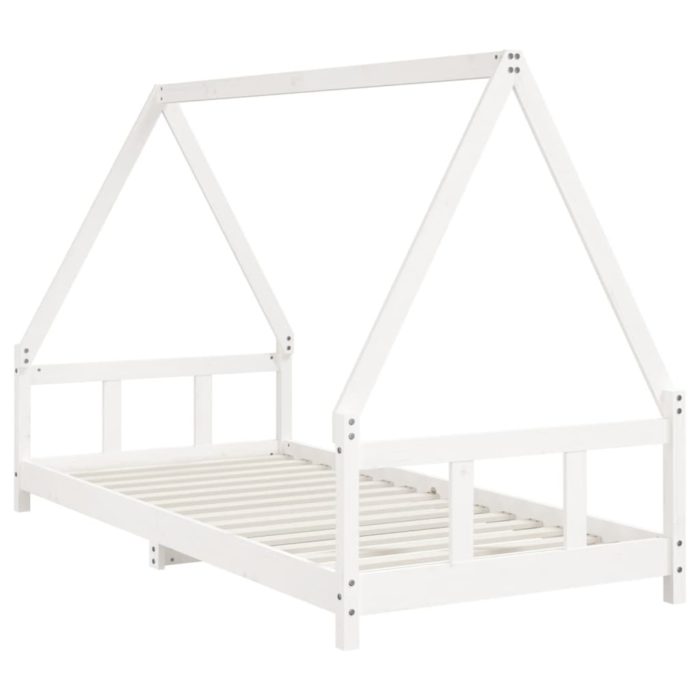 vidaXL Barnesengeramme hvit 90×200 cm heltre furu