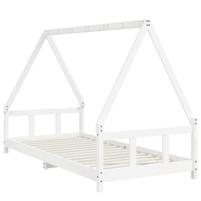 vidaXL Barnesengeramme hvit 90×200 cm heltre furu