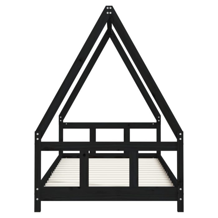 vidaXL Barnesengeramme svart 90×200 cm heltre furu