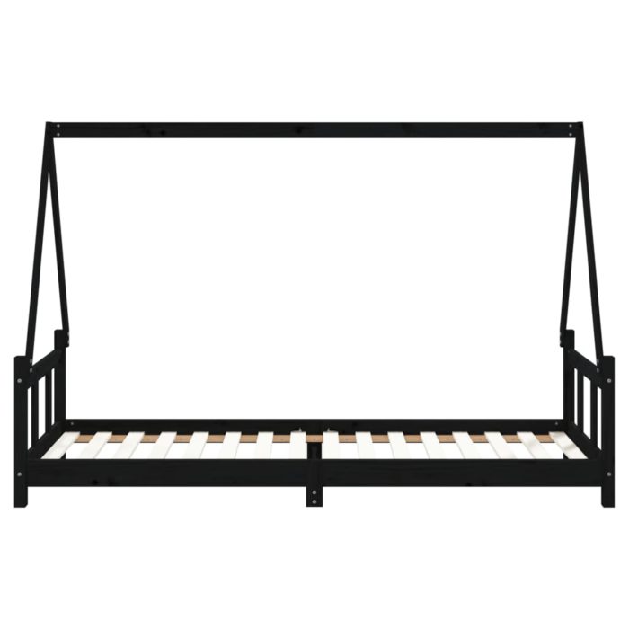 vidaXL Barnesengeramme svart 90×200 cm heltre furu