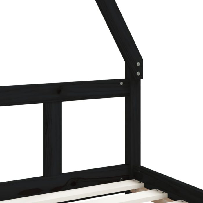 vidaXL Barnesengeramme svart 90×200 cm heltre furu