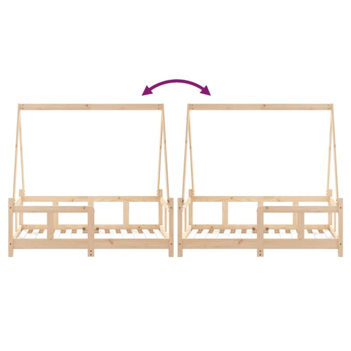 vidaXL Barnesengeramme 70×140 cm heltre furu