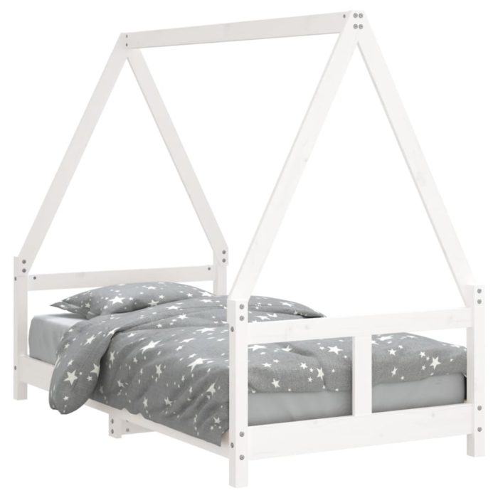 vidaXL Barnesengeramme hvit 80×160 cm heltre furu