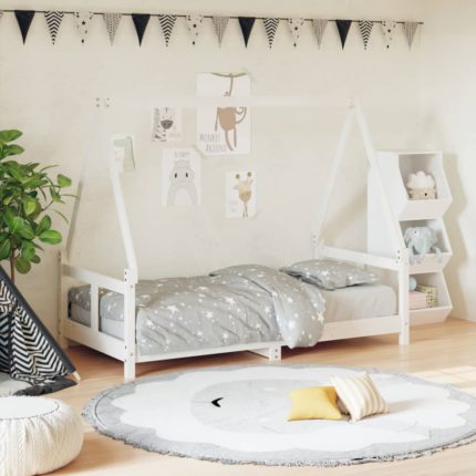 vidaXL Barnesengeramme hvit 80×160 cm heltre furu