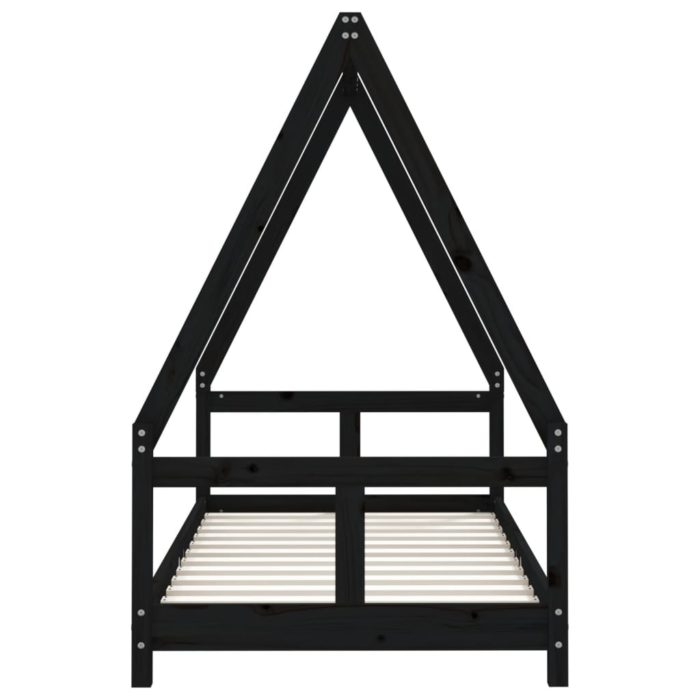 vidaXL Barnesengeramme svart 80×160 cm heltre furu