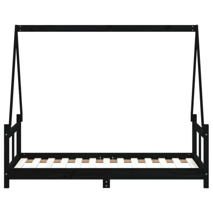 vidaXL Barnesengeramme svart 80×160 cm heltre furu