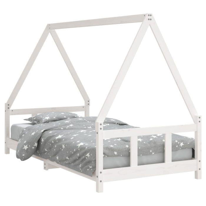 vidaXL Barnesengeramme hvit 90×190 cm heltre furu