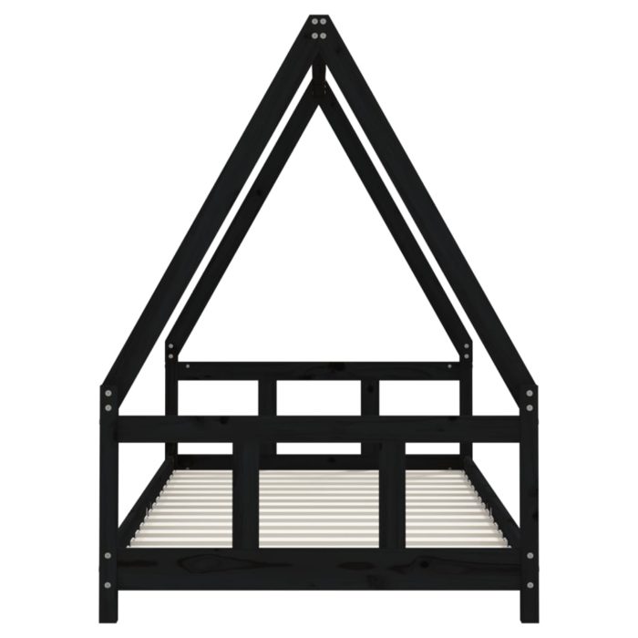 vidaXL Barnesengeramme svart 90×190 cm heltre furu