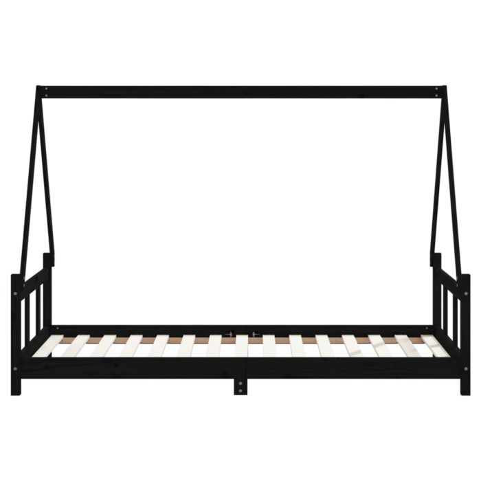 vidaXL Barnesengeramme svart 90×190 cm heltre furu