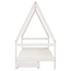 vidaXL Barnesengeramme med skuffer hvit 90×200 cm heltre furu