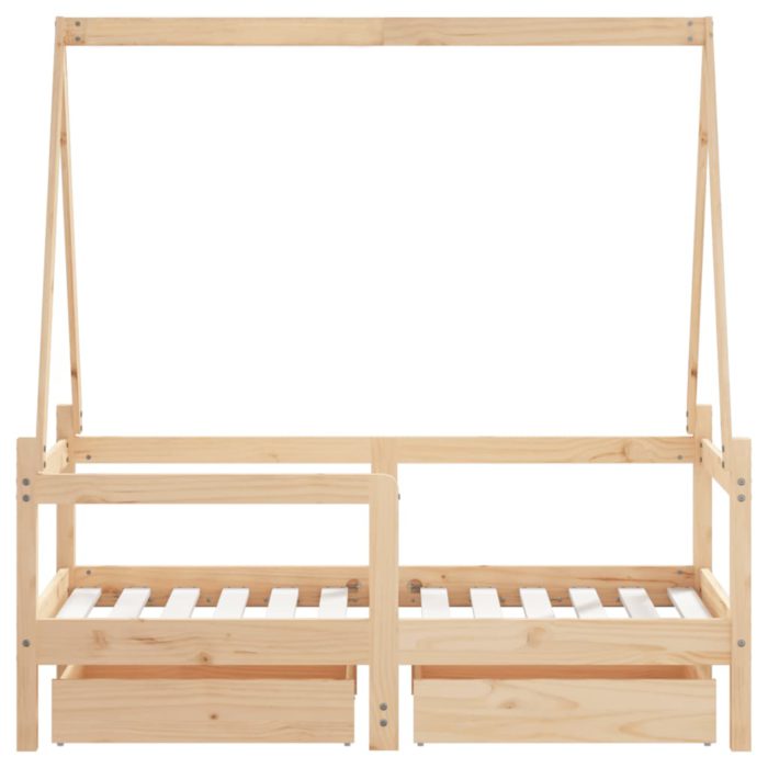 vidaXL Barnesengeramme med skuffer 70×140 cm heltre furu