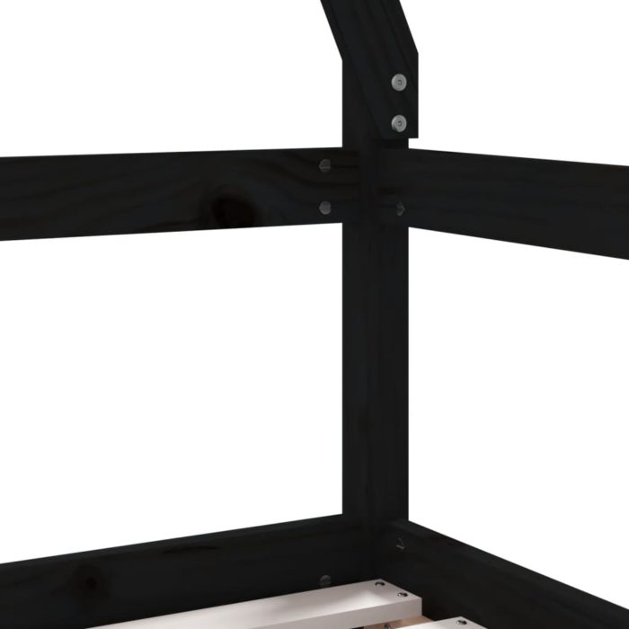 vidaXL Barnesengeramme med skuffer svart 70×140 cm heltre furu