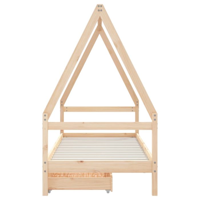 vidaXL Barnesengeramme med skuffer 90×190 cm heltre furu