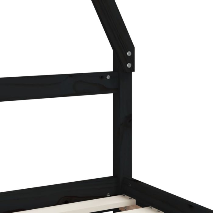 vidaXL Barnesengeramme med skuffer svart 90×190 cm heltre furu