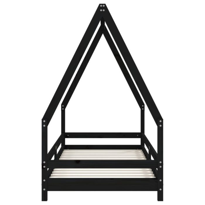 vidaXL Barnesengeramme svart 80×200 cm heltre furu