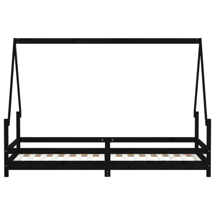 vidaXL Barnesengeramme svart 80×200 cm heltre furu