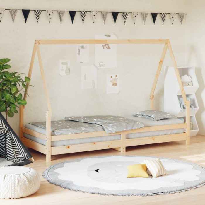 vidaXL Barnesengeramme 90×200 cm heltre furu