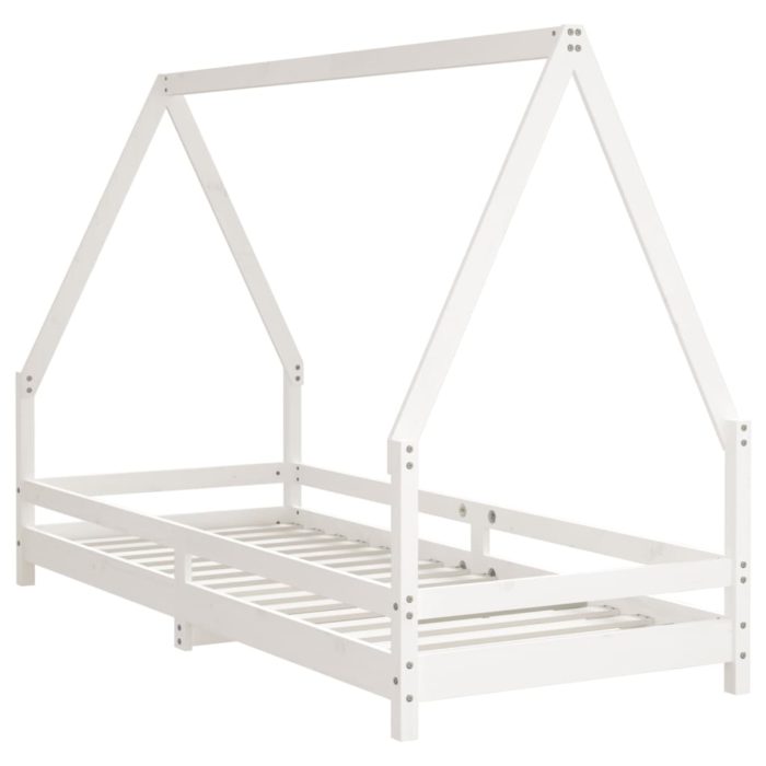 vidaXL Barnesengeramme hvit 90×200 cm heltre furu