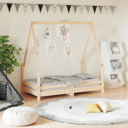vidaXL Barnesengeramme 70×140 cm heltre furu