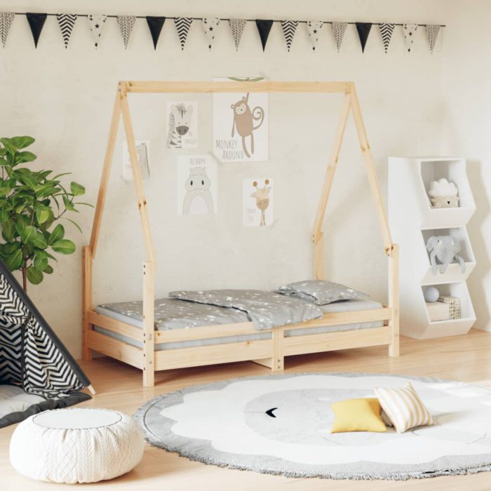 vidaXL Barnesengeramme 70×140 cm heltre furu
