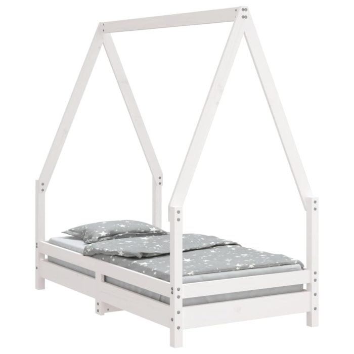 vidaXL Barnesengeramme hvit 70×140 cm heltre furu