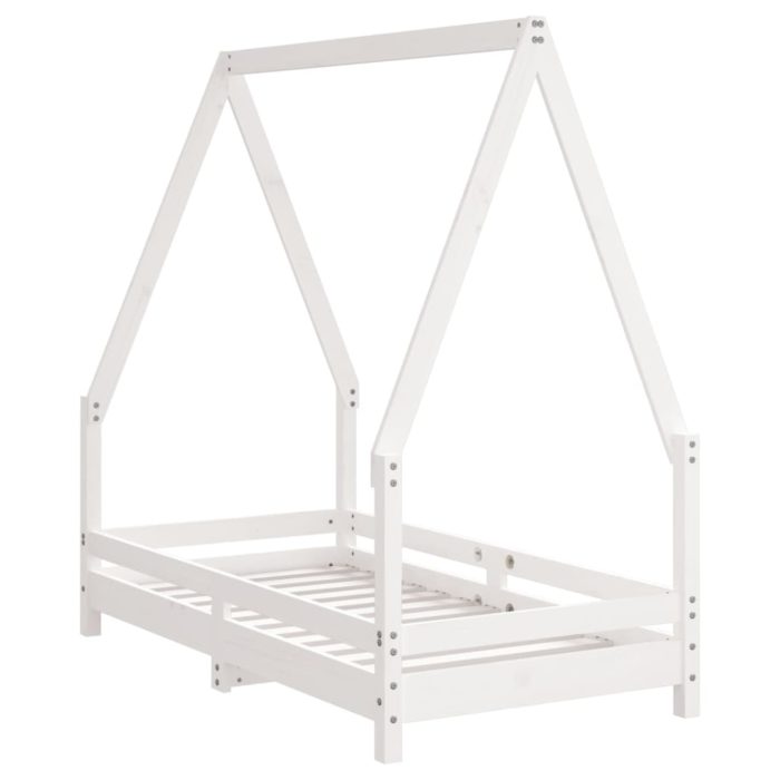 vidaXL Barnesengeramme hvit 70×140 cm heltre furu
